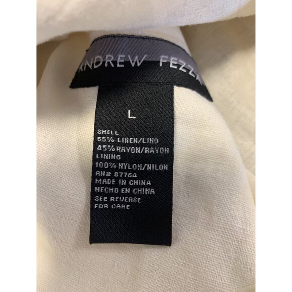 Andrew Fezza Beige Linen Sports Jacket Size L - Picture 9 of 10